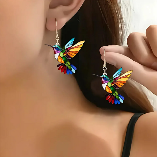 Set Collana e orecchini eleganti a forma di colibrì